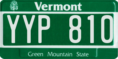 VT license plate YYP810