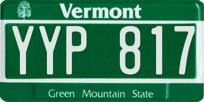 VT license plate YYP817