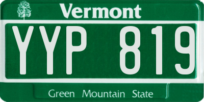VT license plate YYP819