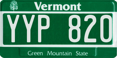 VT license plate YYP820