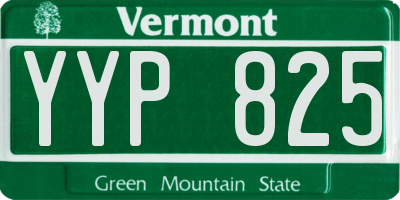 VT license plate YYP825