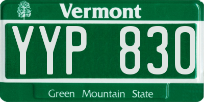 VT license plate YYP830