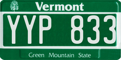 VT license plate YYP833