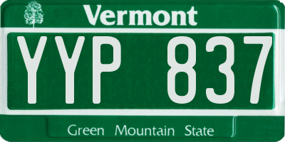VT license plate YYP837