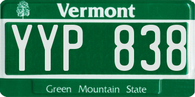 VT license plate YYP838