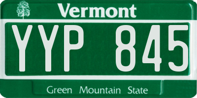 VT license plate YYP845