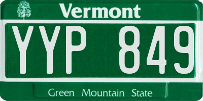 VT license plate YYP849