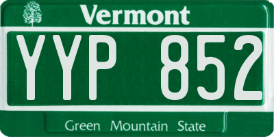 VT license plate YYP852