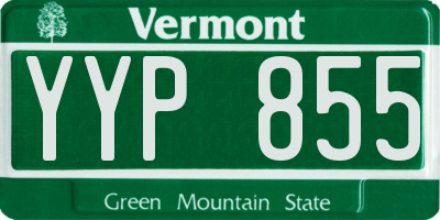 VT license plate YYP855