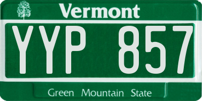 VT license plate YYP857