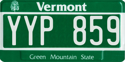 VT license plate YYP859