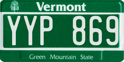 VT license plate YYP869