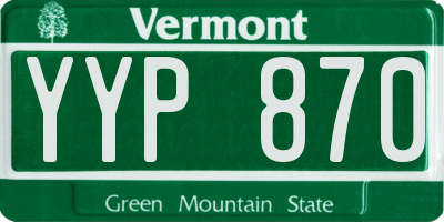 VT license plate YYP870