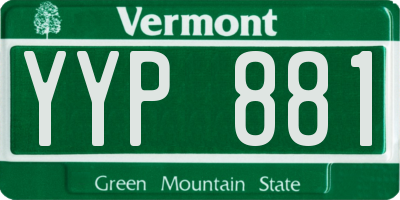 VT license plate YYP881
