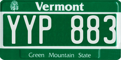 VT license plate YYP883