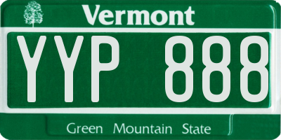 VT license plate YYP888