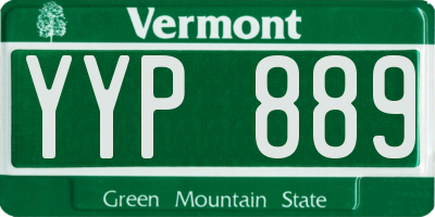 VT license plate YYP889