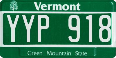 VT license plate YYP918