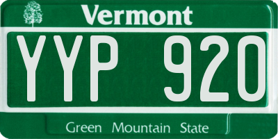 VT license plate YYP920