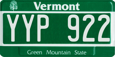 VT license plate YYP922