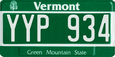VT license plate YYP934