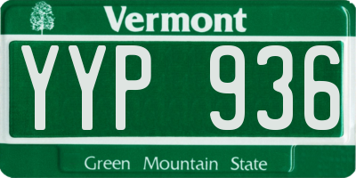 VT license plate YYP936