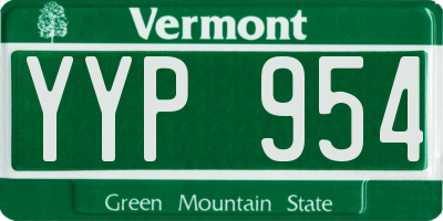 VT license plate YYP954