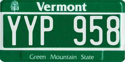 VT license plate YYP958