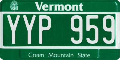 VT license plate YYP959