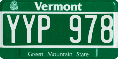 VT license plate YYP978