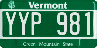 VT license plate YYP981