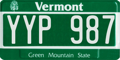 VT license plate YYP987