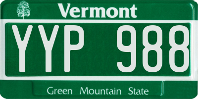 VT license plate YYP988