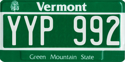 VT license plate YYP992