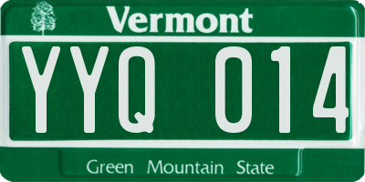 VT license plate YYQ014