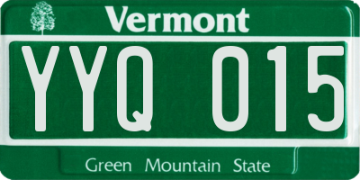 VT license plate YYQ015