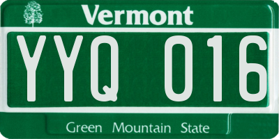 VT license plate YYQ016