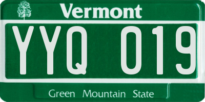 VT license plate YYQ019