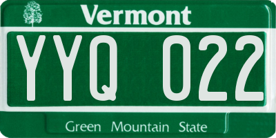 VT license plate YYQ022