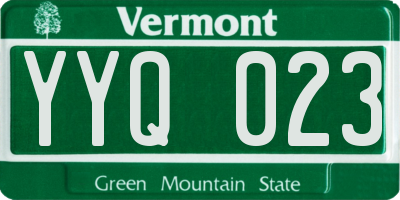 VT license plate YYQ023