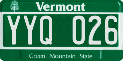 VT license plate YYQ026