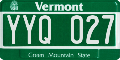 VT license plate YYQ027