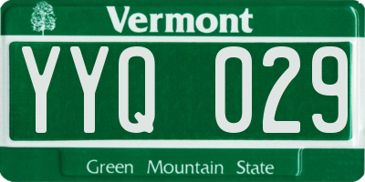 VT license plate YYQ029