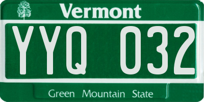VT license plate YYQ032