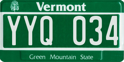 VT license plate YYQ034