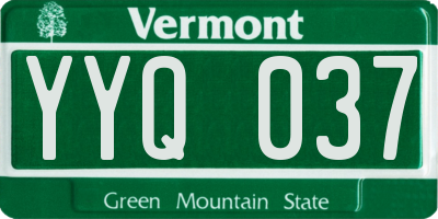 VT license plate YYQ037