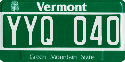 VT license plate YYQ040