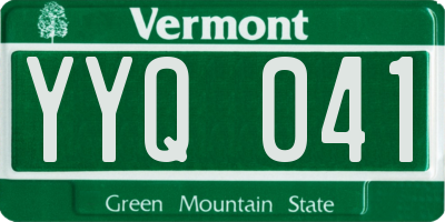 VT license plate YYQ041