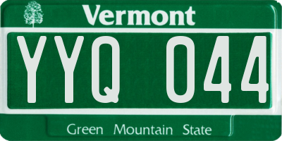 VT license plate YYQ044