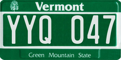 VT license plate YYQ047